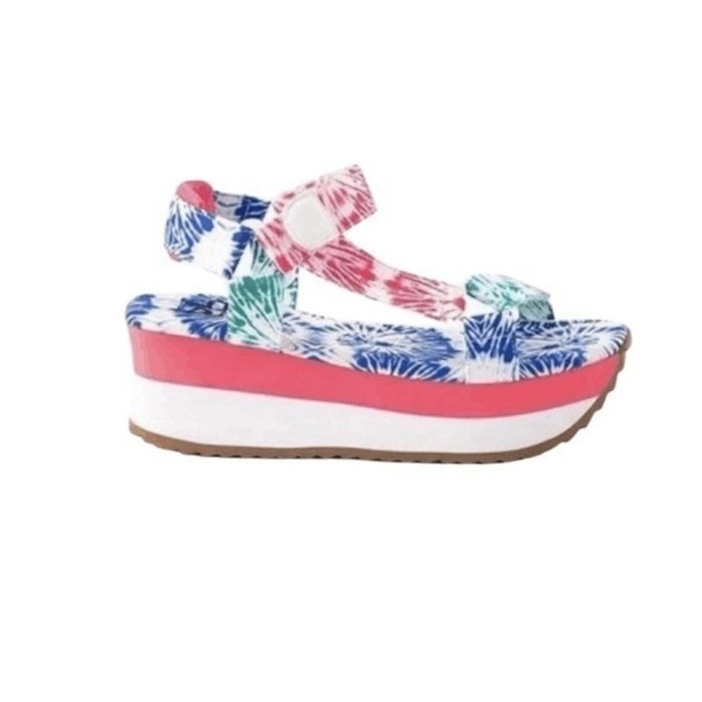 Dirty Laundry Tie Dye Goin Out Platform Chunky‎ Sandals Tie Dye Print 8.5